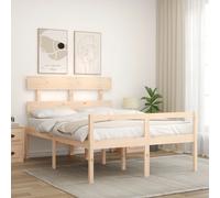 (brown, 140 x 200 cm) vidaXL Bed Frame Bedroom Platform Bed Frame Bedstead with Headboard Solid Wood