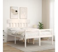 Bed Frame Bedroom Platform Bed Frame Bedstead with Headboard Solid Wood vidaXL