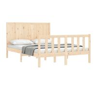 Bed Frame Bedroom Platform Bed Frame Bedstead with Headboard Solid Wood vidaXL