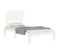 Bed Frame Bedroom Platform Bed Frame Bedstead with Headboard Solid Wood vidaXL