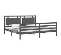 Bed Frame Bedroom Platform Bed Frame Bedstead with Headboard Solid Wood vidaXL