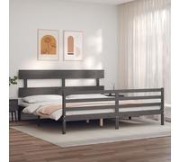 Bed Frame Bedroom Platform Bed Frame Bedstead with Headboard Solid Wood vidaXL