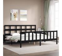 Bed Frame Bedroom Platform Bed Frame Bedstead with Headboard Solid Wood vidaXL