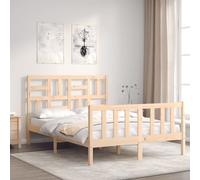 (brown, 120 x 200 cm) vidaXL Bed Frame Bed Base Platform Bed with Headboard Black Single Solid Wood