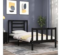 Bed Frame Bedroom Platform Bed Frame Bedstead with Headboard Solid Wood vidaXL [EEK: A, N/A]