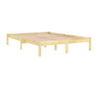 (white, 205.5 x 125.5 x 31 cm) vidaXL Bed Frame Bedroom Wooden Bed Base Mattress Foundation Solid Pinewood