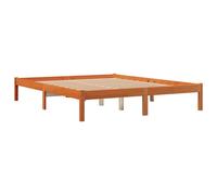 vidaXL Bed Frame Home Bed Base Wax Brown 150x200 cm King Size Solid Wood Pine