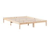 Bed Frame Bedroom Wooden Bed Base Mattress Foundation Solid Pinewood vidaXL