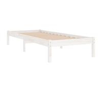 810008 vidaXL Bed Frame without Mattress White Solid Wood 100x200 cm