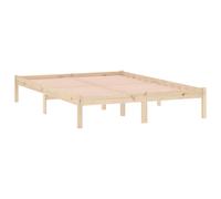 Bed Frame Bedroom Wooden Bed Base Mattress Foundation Solid Pinewood vidaXL