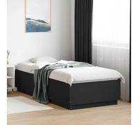 Bed frame Black 100x200 cm Engineered Wood Modern Plywood Slatted Platform Solid