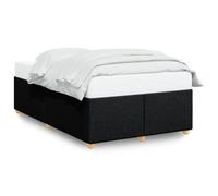 Bed Frame Black 120 x 190 cm Fabric Upholstered Polyester Plywood Slatted Sturdy [EEK: A]