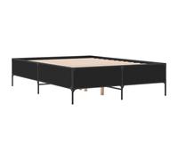 Bed Frame Black 120x190 cm Small Double Engineered Wood and Metal vidaXL