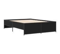 Bed Frame Black 120x190 cm Small Double Engineered Wood and Metal vidaXL