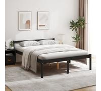 Bed Frame Black 150x200 cm King Size Solid Wood Pine Berkfield Home Black King