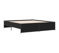 Bed Frame Black 180x200 cm Super King Engineered Wood and Metal vidaXL