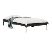 Bed Frame Black 90x190 cm Engineered Wood Metal Single Slatted Base Slim Profile [EEK: A]