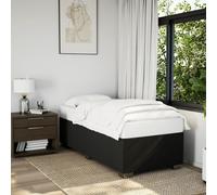 Bed Frame Black 90x190 cm Polyester Plywood Slatted Upholstered Head [EEK: A]