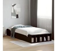 Bed frame Black 90x190cm Engineered Wood Slatted Storage Single Modern Flatpack