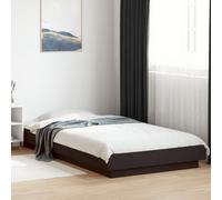 Bed frame Black 90x200cm Engineered Wood Slatted Base Modern Low Profile Sl