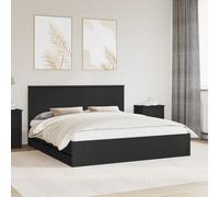 Bed frame Black Engineered Wood 180x200 cm with Hidden Drawer Minimalism Matt XL [EEK: A]