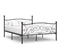 Bed Frame Black Metal & Plywood Slatted Super King 180x200 cm Modern Sturdy Base [EEK: A]