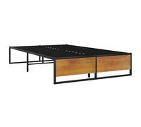 Bed Frame Black Metal Wooden Modern Solid Bedroom Furniture Multi Sizes vidaXL