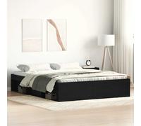 Bed Frame Black Oak 2FT6 Small Single 75x190cm Engineered Wood Storage 6OpenBins