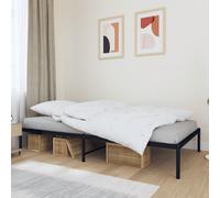 Bed Frame Black Steel 100x200 cm Small Single Metal Slatted Underbed Storage Now [EEK: A]