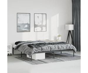Bed frame Black Steel 193x203cm Slatted Low Profile Storage Underbed Durable Now