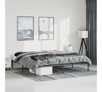Bed frame Black Steel 193x203cm Slatted Low Profile Storage Underbed Durable Now