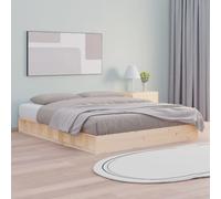 Bed frame brown 160x200 cm Solid pine wood Low profile slatted base compact [EEK: A]