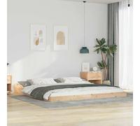 Bed Frame Brown Solid Pine Wood 200 x 220 cm Modern Platform Frame Low Profiles [EEK: A]