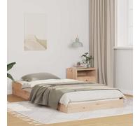 Bed Frame Brown Solid Pine Wood 90 x 220 cm Modern Platform Double Slatted Base [EEK: A]
