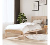 Bed frame Brown Solid Pine Wood European King 205.5x165.5x31cm Slatted +Head