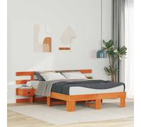 Bed Frame Brown Solid Pine Wood Super King 120 x 190 cm with Drawer Storage [EEK: A]