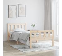 Bed frame Brown Solid Pinewood 90x190 cm Small Single Wooden Slatted +Slats [EEK: A]