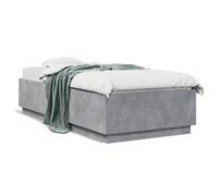 Bed frame Concrete Grey 100x200 cm Engineered wood slatted base modern sleek bed [EEK: A]