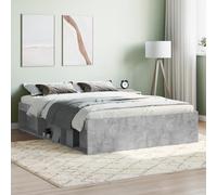 vidaXL Bed Frame Without Mattress Concrete Grey 135X190 cm Double Double, Grey