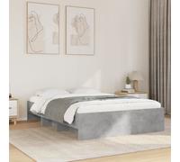 Bed frame Concrete grey 140x190cm Engineered wood slatted base with open storage