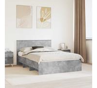 vidaXL Bed Frame Concrete Grey 160 x 200 cm Engineered Wood, Grey