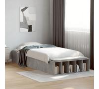 Bed frame Concrete Grey 75x190cm Small Single Engineered Wood Plywood Slats in