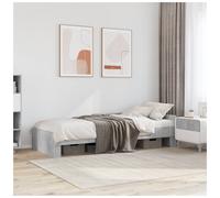Bed Frame Concrete Grey 90x200cm Engineered Wood Slatted Base Modern Child Rails