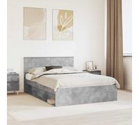 Bed frame Concrete grey European King 160x200 cm Engineered Wood Headboard Firm