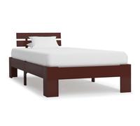 Bed Frame Dark Brown Solid Pine Wood 90x200 cm Rustic Minimalist Single Compact [EEK: A]