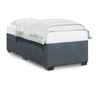 Bed frame dark grey velvet 90x190 cm single upholstered wooden slatted easy-fit [EEK: A]