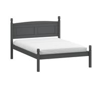 Bed Frame Double 4'6" Low End Charcoal Solid Wood Pine Wooden Dark Grey