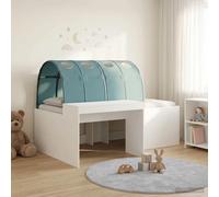 Bed Frame Double Artisian Oak & Light Blue Engineered Wood Minimalist with Desk