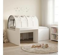 Bed Frame Double Artisian Oak & White Engineered Wood Minimalist Desk with 2pcs