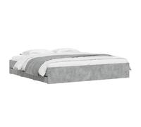 Bed Frame & Drawers Base Concrete Grey 200x200 cm Engineered Wood vidaXL